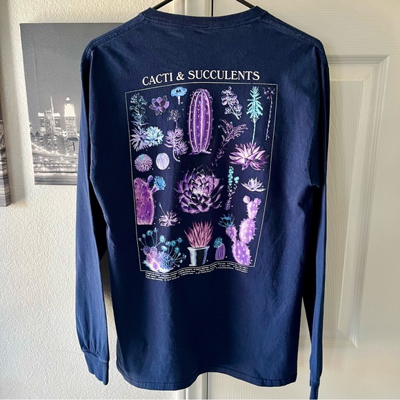 Neon Riot Cactus & Succulent Long Sleeve T Shirt Medium - Picture 2 of 6